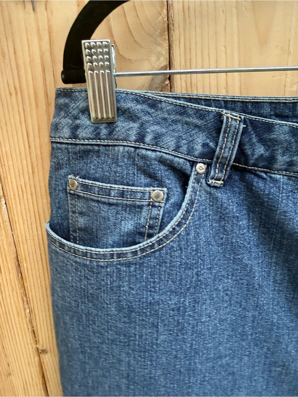 Cotton Ginny Denim Skirt Size 13 Light Blue Stretchy Jean Skirt Vintage - Picture 7 of 8